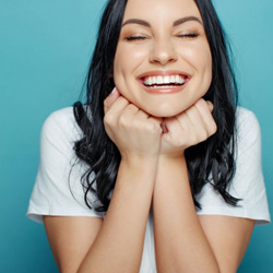 Lady smiles radiantly